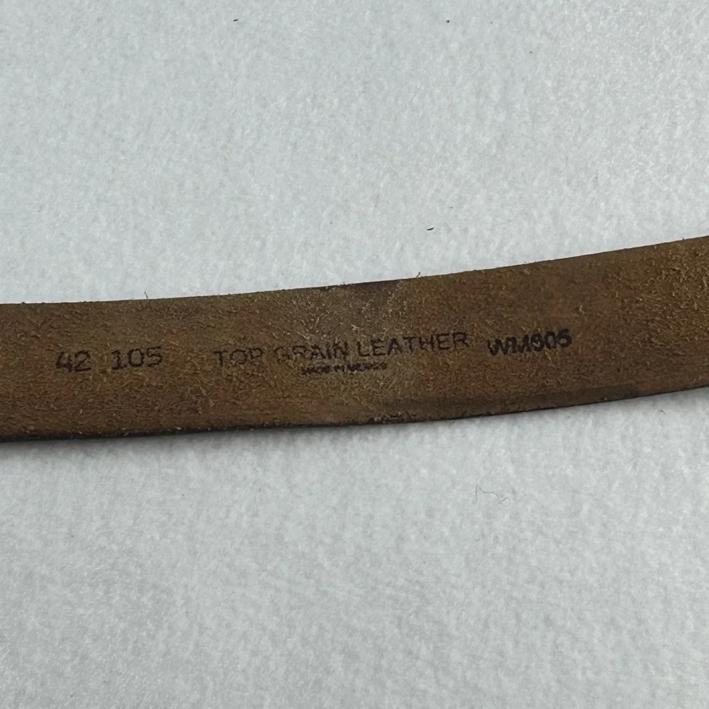 Vintage Black Genuine Top Grain Leather Belt Men's Size 42/105 Tooled Weave